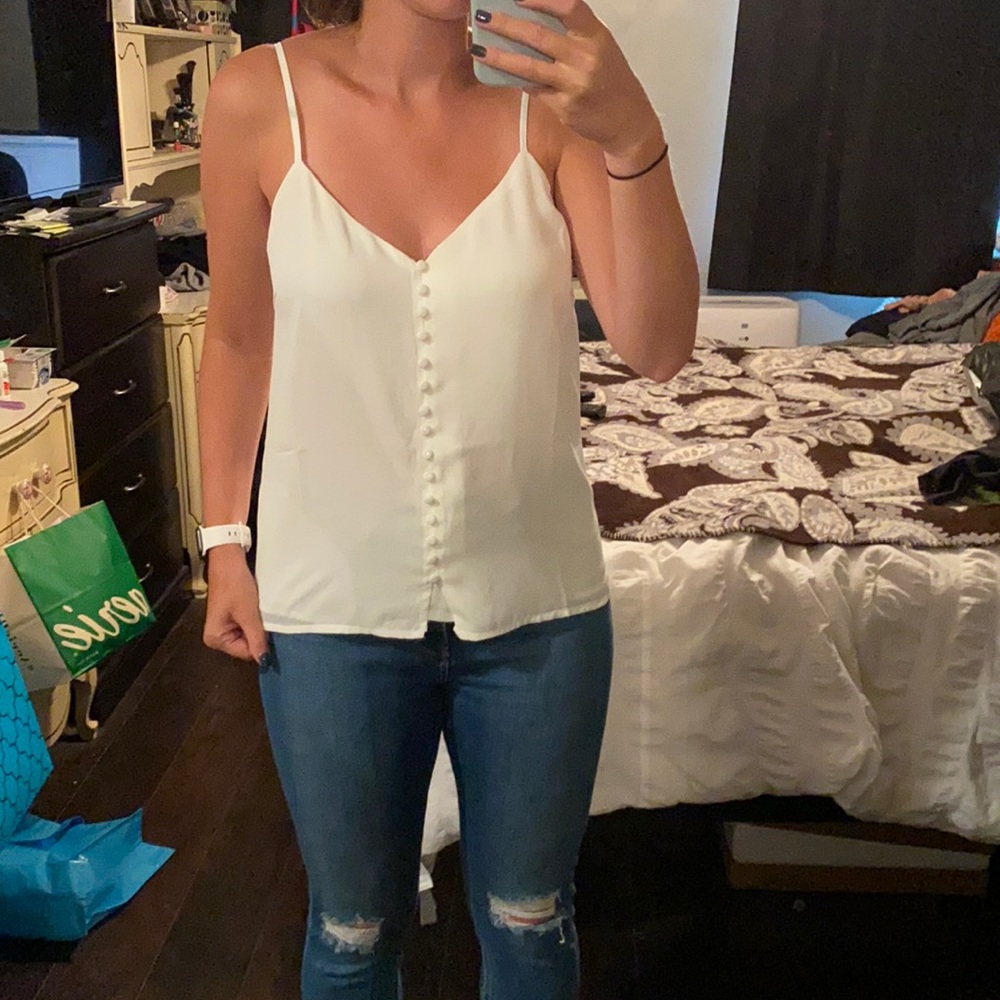 Lulus White chiffon tank
